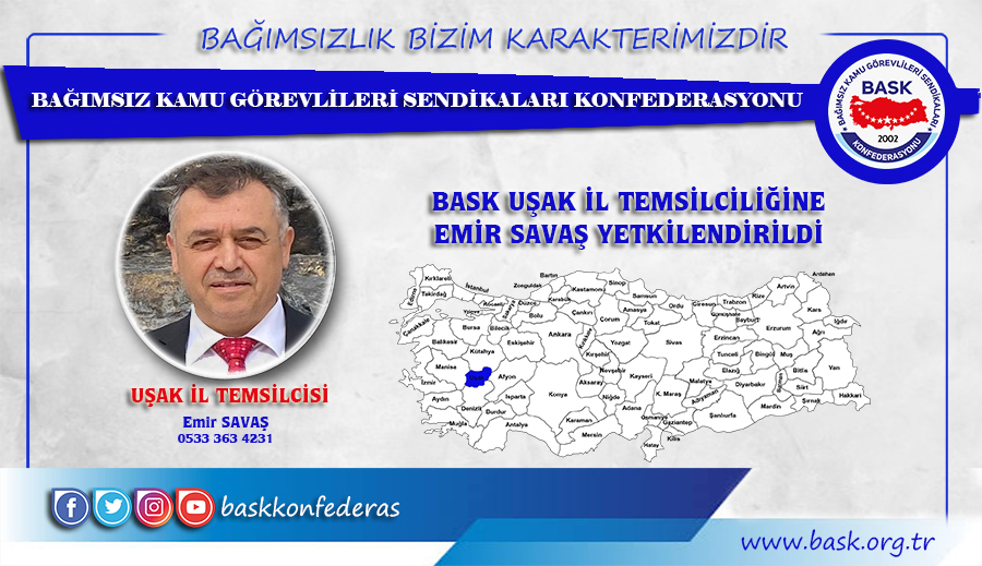 Emir Savaş BASK Uşak İl Temsilcisi Oldu