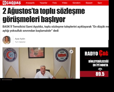 Kocaeli Temsilcimiz Sami Ayyıldız:" 2 Ağustosta Toplu Sözleşme Görüşmeleri Başlıyor"