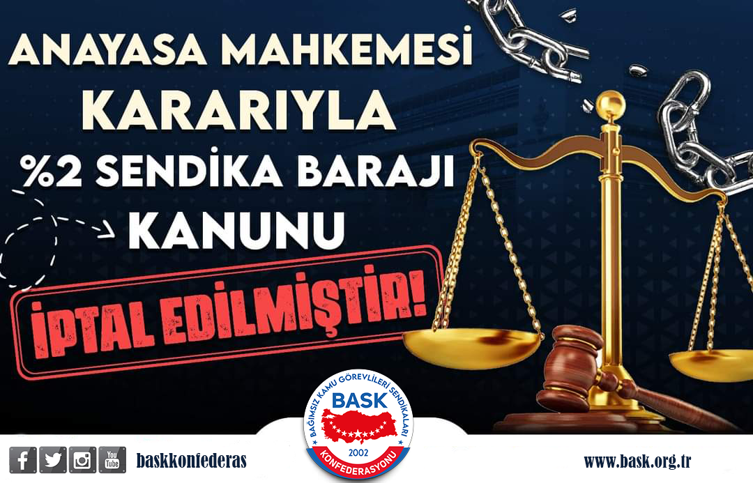 %2 Sendikal Baraj Aym Tarafından İptal Edildi