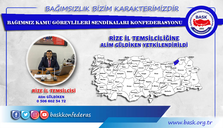 Alim Güldiken BASK Rize İl Temsilcisi Oldu