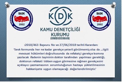 Kdk: Hekim Uygun Görmüşse Refakatçının Yol Giderleri Ödenmeli