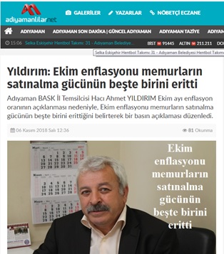 Adıyaman Temsilcimiz Ahmet Yıldırım: "Enflasyon Memurları Yoksullaştırıyor"