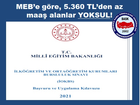 Milli Eğitim Bakanlığı, Maaşı 5.360 TL'den Az Olanları Yoksul Sayıyor