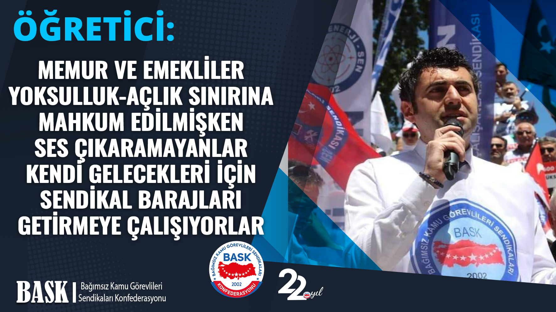 Öğretici:memur ve Emekliler Yoksulluk-Açlık Sınırına Mahkum Edilmişken Ses Çıkaramayanlar Kendi Gelecekleri İçin Sendikal Barajları Geirmeye Çalışıyorlar