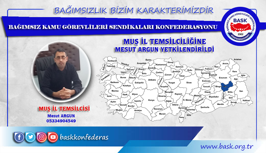 Mesut Argun BASK Muş İl Temsilcisi Oldu