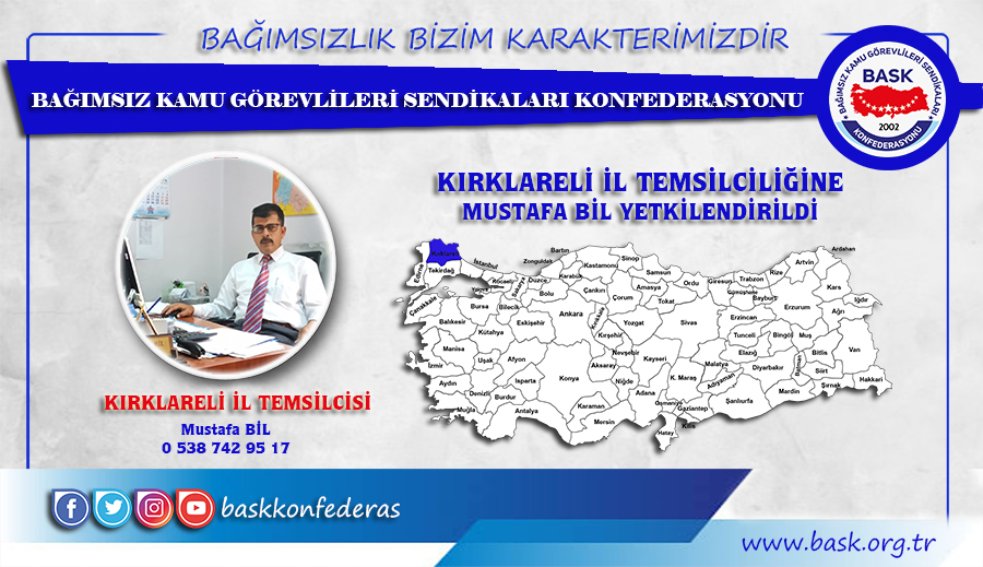 Mustafa Bil BASK Kırklareli İl Temsilcisi Oldu