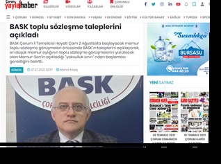 Çorum Temsilcimiz Hayati Çam, BASK'ın Toplu Sözleşme Taleplerini Açıkladı.