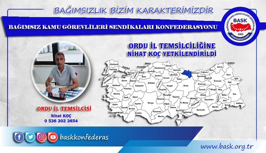 Nihat Koç BASK Ordu İl Temsilcisi Oldu