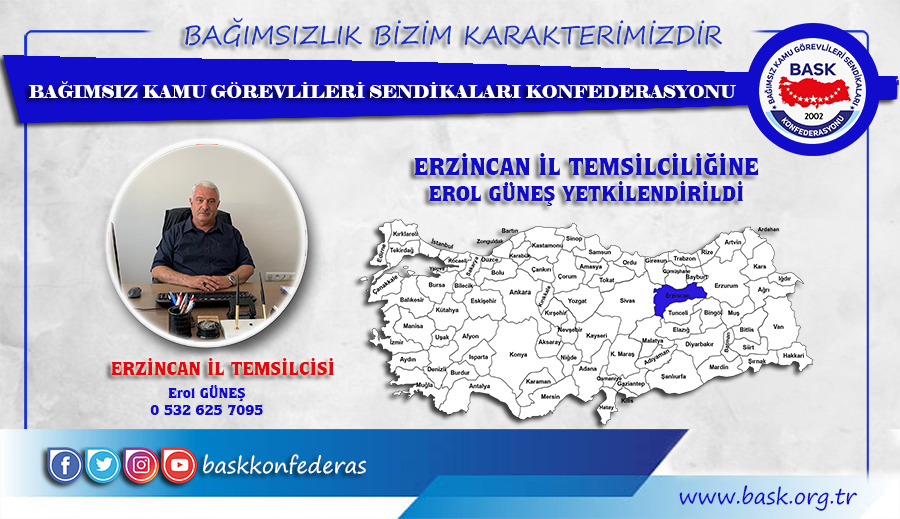 Erol Güneş BASK Erzincan İl Temsilcisi Oldu