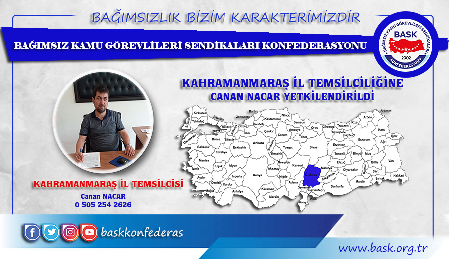 Canan Nacar BASK Kahramanmaraş İl Temsilcisi Oldu