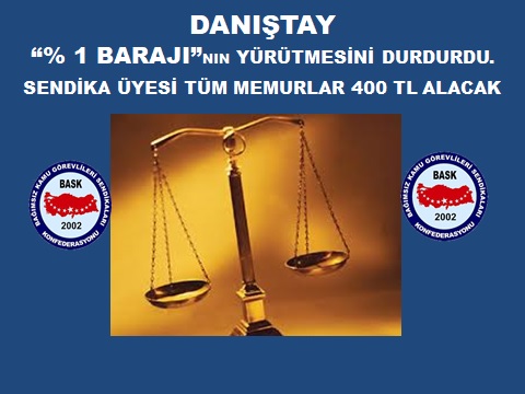 Danıştay Karar Verdi: "Sendika Üyesi Tüm Memurlar 400 TL Alacak"