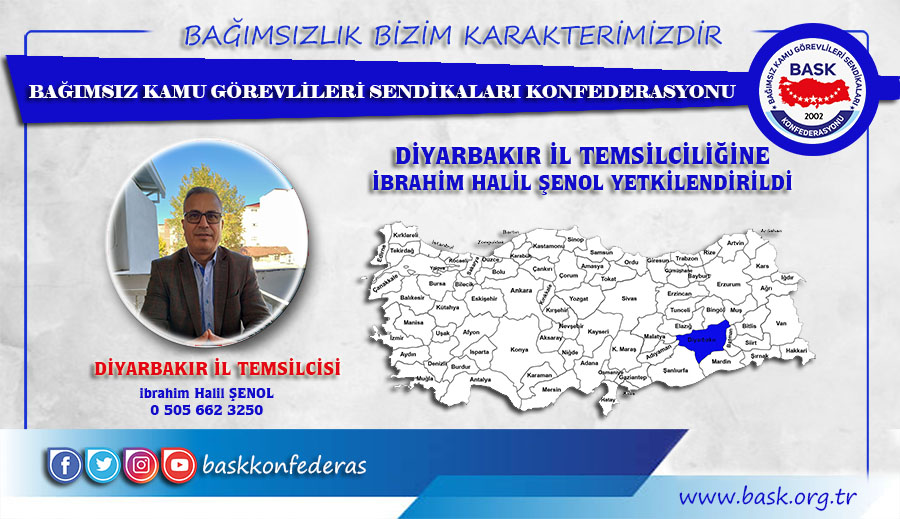 İbrahim Halil Şenol BASK Diyarbakır İl Temsilcisi Oldu