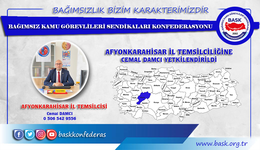 Cemal Damcı BASK Afyonkarahisar İl Temsilcisi Oldu