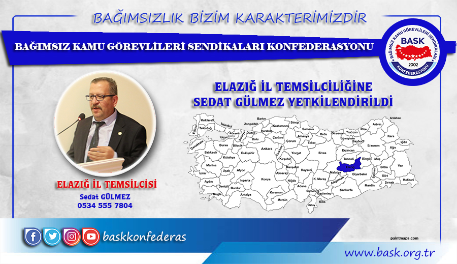 Sedat Gülmez BASK Elazığ İl Temsilcisi Oldu