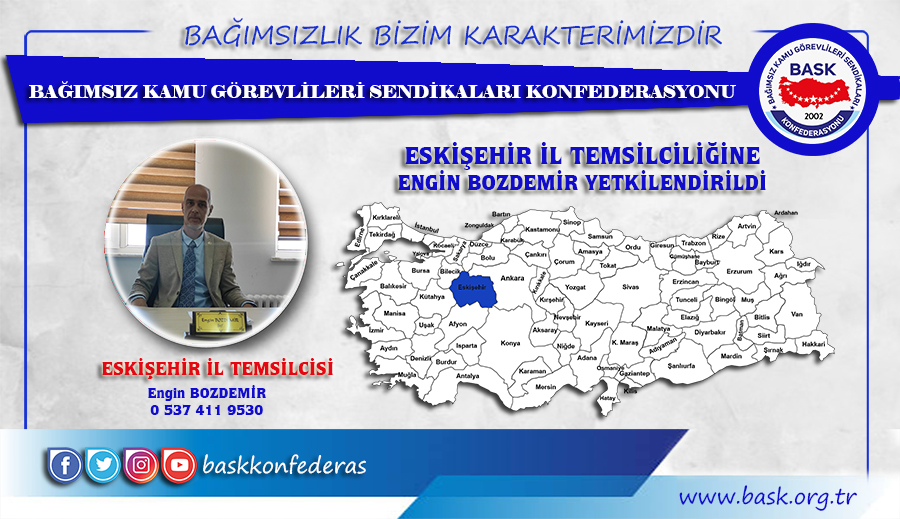 Engin Bozdemir BASK Eskişehir İl Temsilcisi Oldu