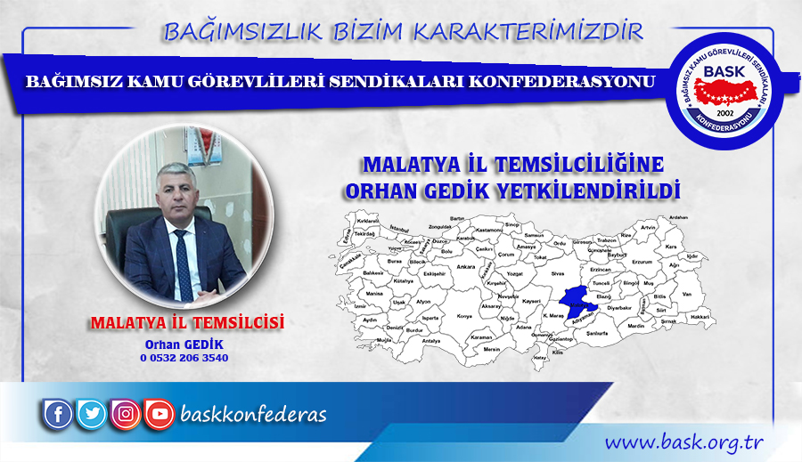 Orhan Gedik BASK Malatya İl Temsilcisi Oldu