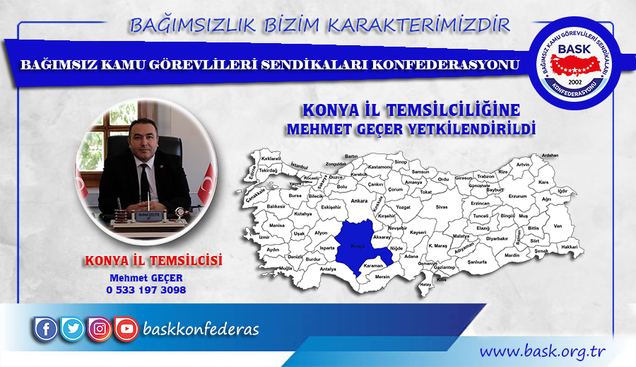 Mehmet Geçer BASK Konya İl Temsilcisi Oldu