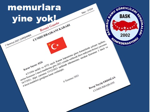 17 Aralık Cuma Günü Tüm Kamu İşçileri İkramiyelerini (İlave Tediye) Aldı, Memurlara Yine Yok.