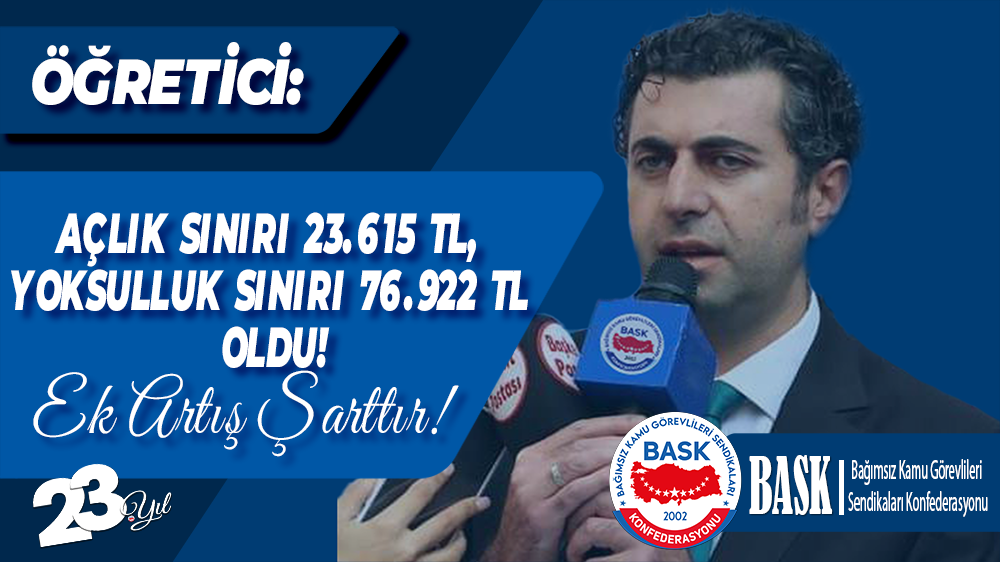 Öğretici: Açlık Sınırı 23.615 TL, Yoksulluk Sınırı 76.922 TL Oldu!