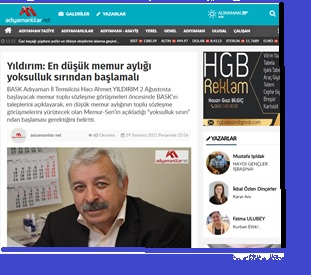 Adıyaman Temsilcimiz Ahmet Yıldırım: "En Düşük Memur Aylığı Yoksulluk Sınırından Başlamalı"