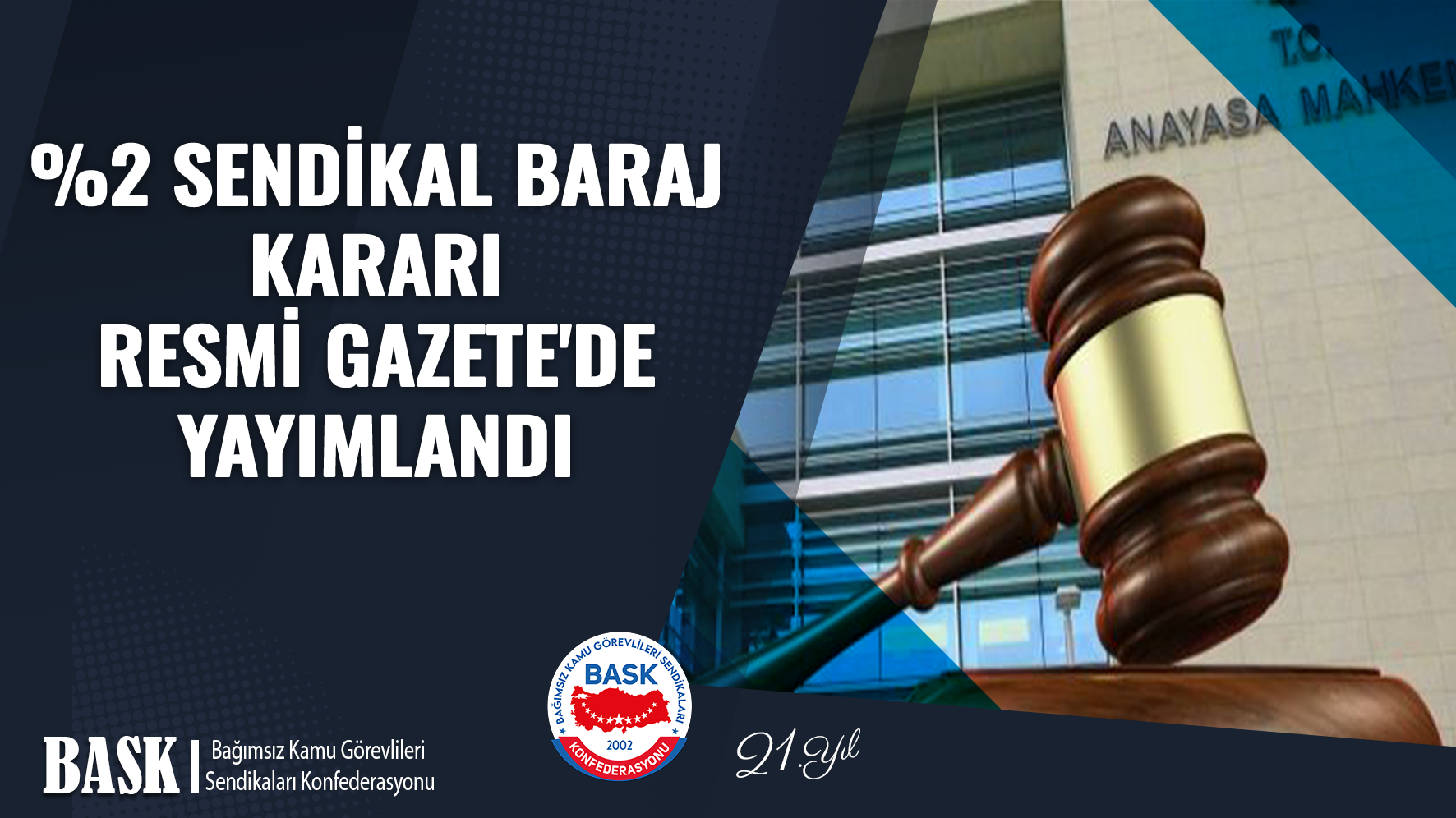 %2 Sendikal Baraj Kararı Resmi Gazete'de Yayımlandı