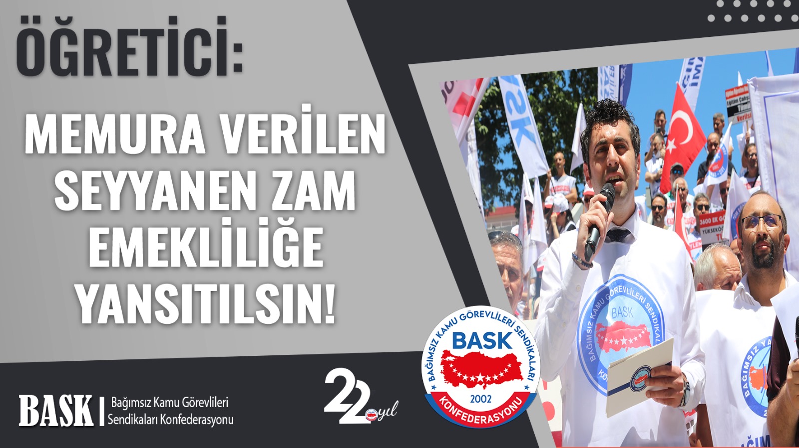 Öğretici: Memura Verilen Seyyanen Zam Emekliliğe Yansıtılsın!
