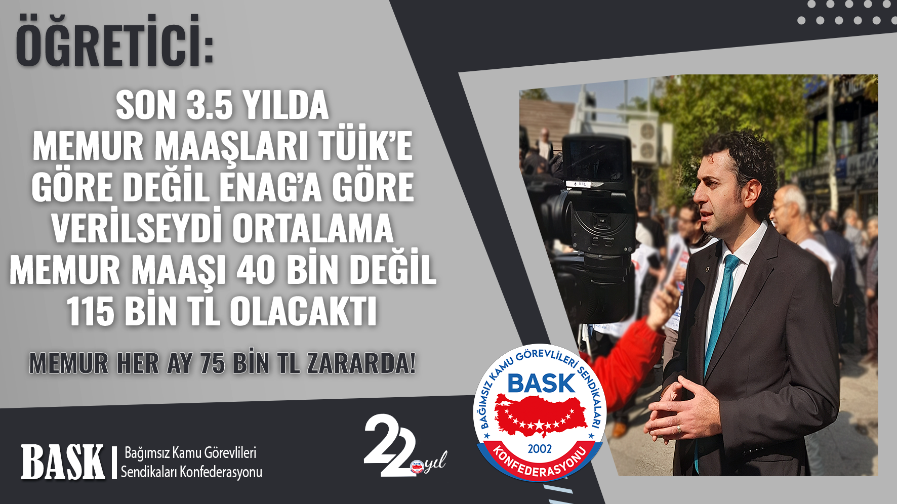 Öğretici: Son 3.5 Yılda Memur Maaşları TÜİK’e Göre Değil Enag’a Göre Verilseydi Ortalama Memur Maaşı 40 Bin Değil 115 Bin TL Olacaktı